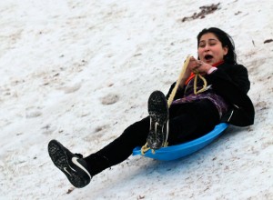 Jenny Rohl/The News Benazir Shahid, sophomore from Pakistan, takes advantage of last week’s inclement weather.
