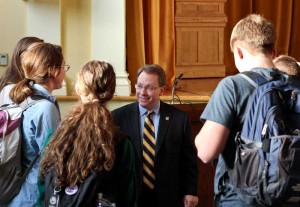 Robert Davies will be the next president at Murray State. He met with students, faculty and staff Monday afternoon to discuss campus issues. Photo by Kate Russell // The News