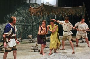 Photo courtesy of Gross Magee Cast members perform “The?Trojan Women.”
