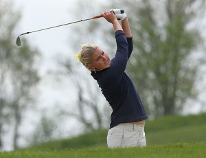 Senior Alexandra Lennartsson placed third individually at the OVC?tournament. She was also named to the All-Tournament team. Photo courtesy of Sports Information.