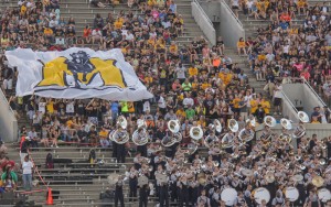 Racer band and Racer fans supporting their football team. Lori Allen / The News