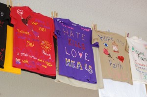 Emily Clark // The News / The Murray State Women's Center Clothesline Project  hangs in the Curris Center.