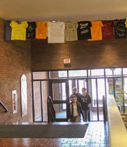 Jenny Rohl // The News /  The shirts in the Clothesline Exhibit feature a variety of impactful messages on the topic of violence.