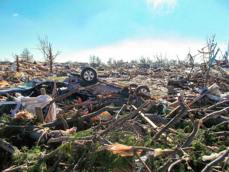 Photo contributed by Adam Tignor /// Anna Tignor, senior from Washington, Ill., came home to her neighborhood devastated by a recent string of tornados that hit the Midwest.