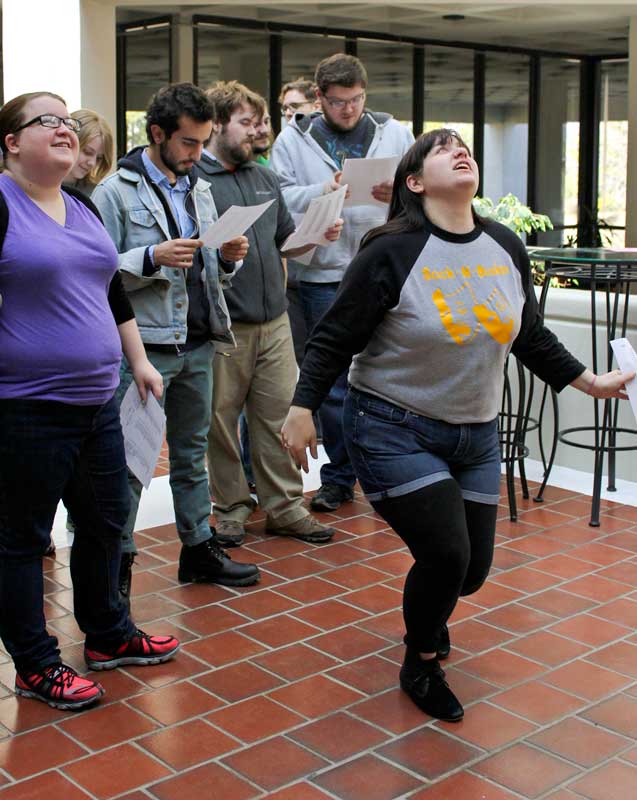 Students throw insults at one another during a Shakespearean insult battle. Kate Russell/The News 