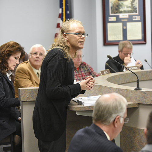Kory Savage/The News Jody Cofer Randall spoke to city council members Nov. 13 in support of the revisions.