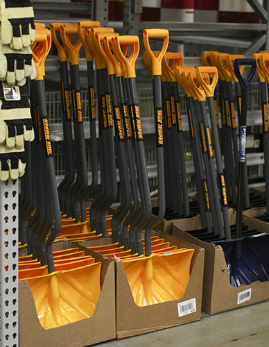 Haley Hays/The News Shovels at Wal-Mart were stocked up for the winter season in anticipation of snow, which caused multiple consecutive snow days for Murray State last year.