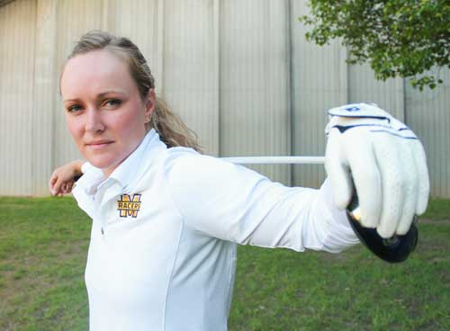 Jenny Rohl/The News Junior golfer Abbi Stamper expresses that her motivation comes from watching other teams play.