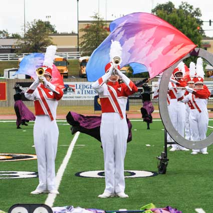 Kalli Bubb/The News Murray High’s Tiger Band received the highest overall marks and beat out the Calloway County Laker Band by half a point.