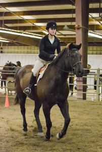 Chalice Keith/The News Becca Brigel, senior from Oswego, Illinois, helped the equestrian team take High Point Team on the second in the Middle Tennessee State competition.  